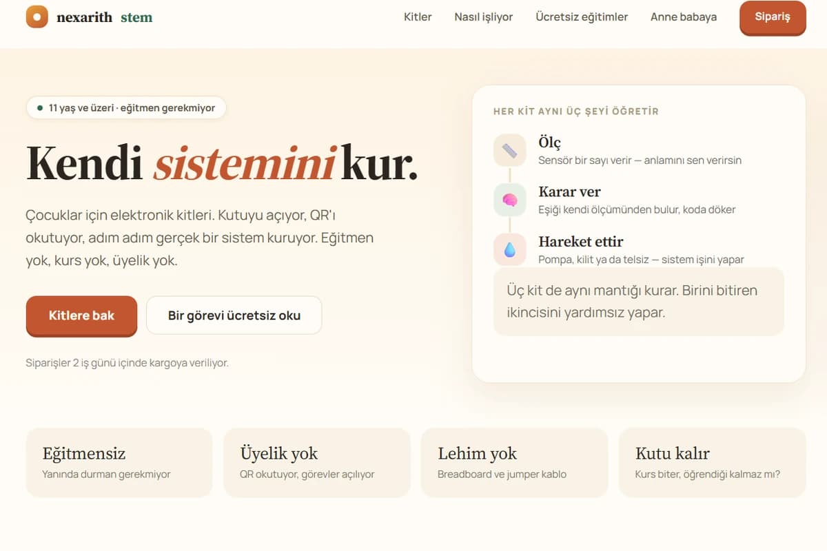 STEM eğitim platformunun ekran görüntüsü
